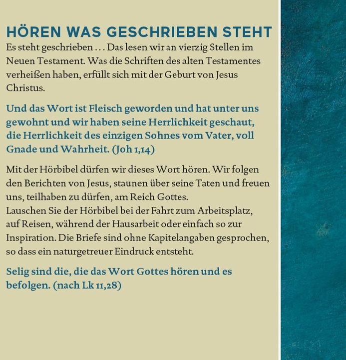 Produktbild Die Hörbibel - Einheitsübersetzung (Verlag Katholisches Bibelwerk GmbH, Domradio.DE, Ariane Jacobi, Narciandi, Deutsch)
