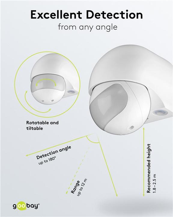 Actual product image Goobay Surface-mounted Pir motion detector (12 m)