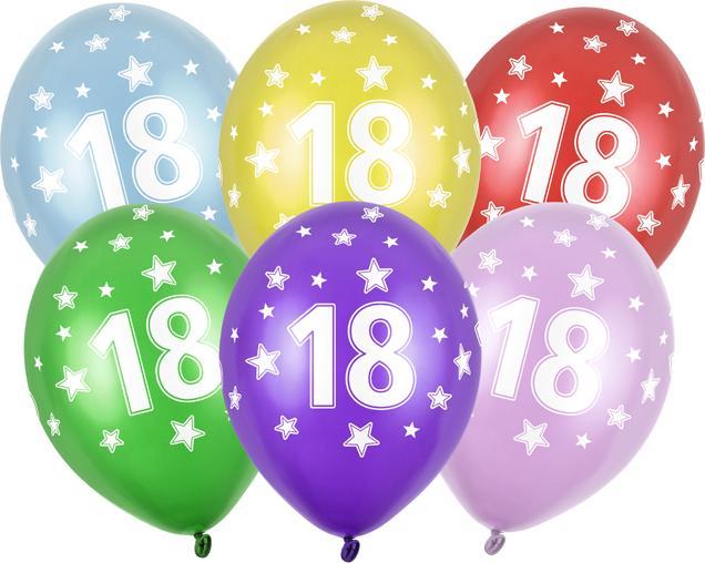Actual product image Partydeco Balloons 30 cm, 18th Birthday, Metallic Mix (1 Pck (50 x)