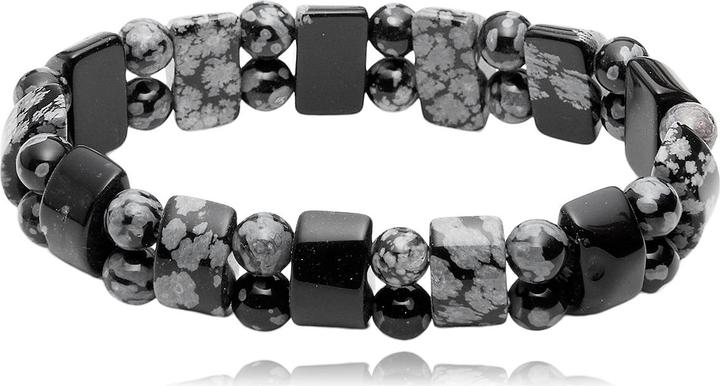 Actual product image Leyda Snowflake Obsidean Bracelet (Coloured stone)