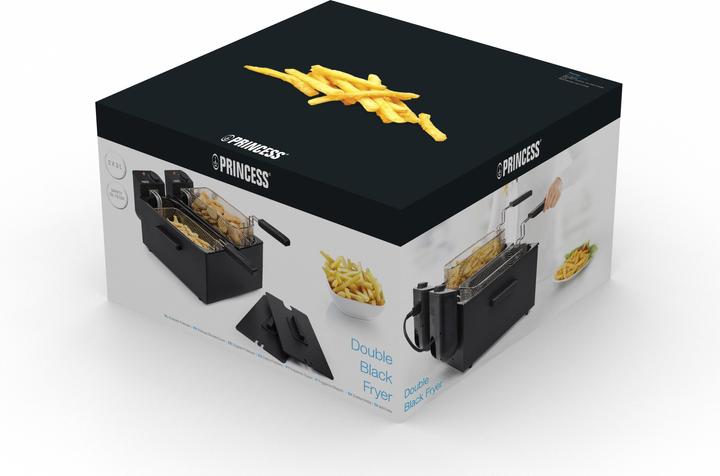 Produktbild Princess 183028 Double Black Fryer, Deep fryer, 6 L, 1.8 kg, 190 °C, Double, Black