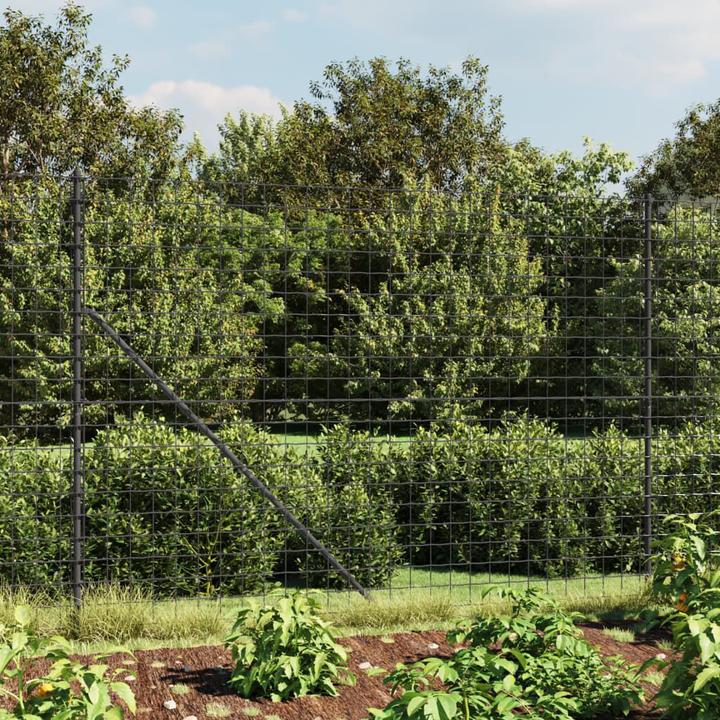 Produktbild VidaXL Maschendrahtzaun mit Bodenhülsen Anthrazit 1,6x10 m