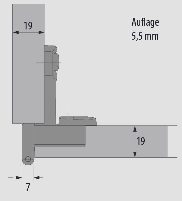 Actual product image Hettich Single-axis pot hinges Selekta Pro 2000, door overlay 5.5 mm, corner hinge