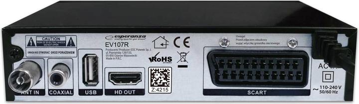 Actual product image Esperanza EV107R TV Set-Top-Box Kabel Schwarz (DVB-T2)