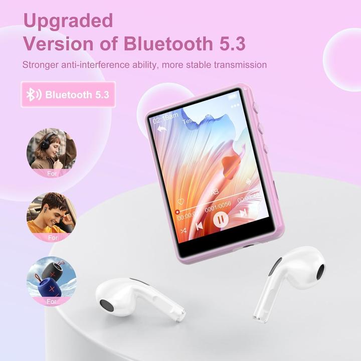 Image du produit Zaqe Lecteur MP3 M4-rose avec Bluetooth (64 Go)
