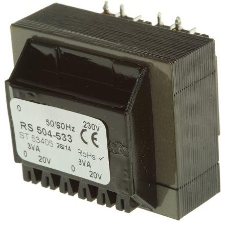 Immagine prodotto Rs Pro Trasformatore PCB 6VA 2x0-20V