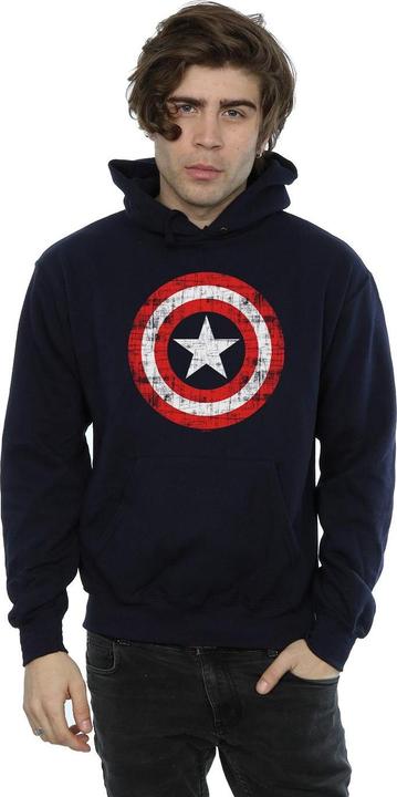 Actual product image Mens Avengers Captain America Scratched Shield Hoodie (L)