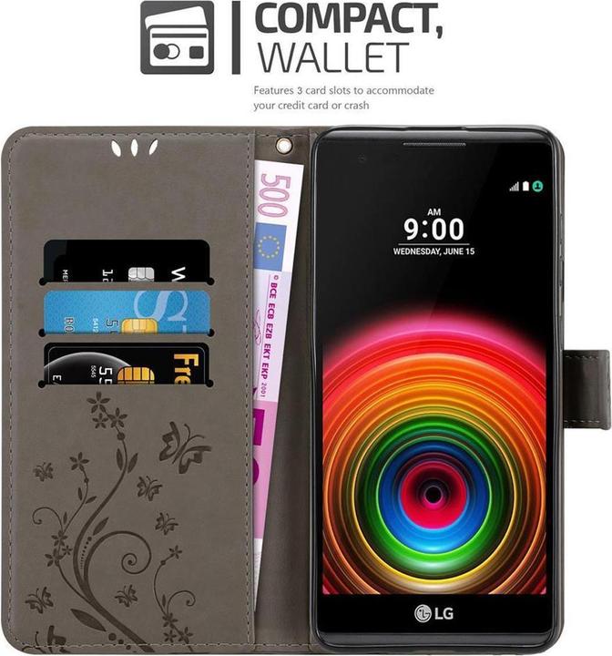 Productafbeelding Cadorabo Bloemen Boekomslag (LG X Power)