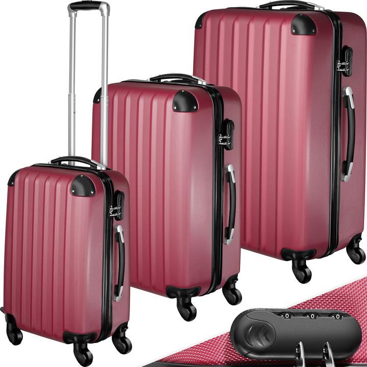 Immagine prodotto tectake Set di valigie rigide (95 l, M (50 - 90l), L (90 - 115l))