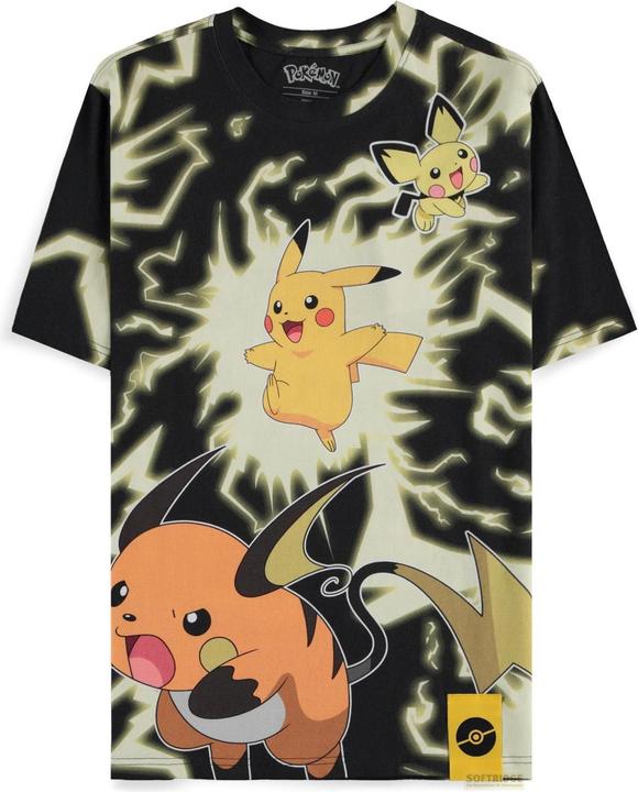 Difuzed Pokémon - Pikachu Lightning Digital AOP Short Sleeved T-shirt - L (L)