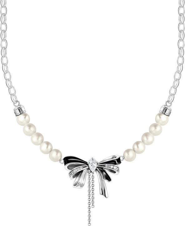 Actual product image Thomas Sabo Bow necklace with pearls Lovely Romance (925 silver, Enamel, 40 - 45 cm)