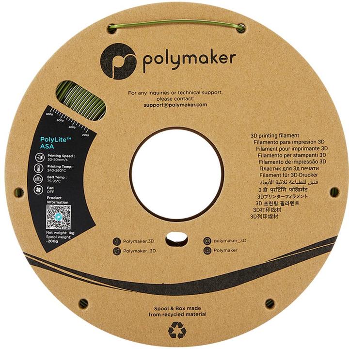 Image du produit Polymaker PolyLite ASA (ASA, 1.75 mm, 1000 g, Vert)