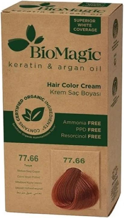 Produktbild Biomagic Haarfärbemittel Medium Dark Kupfer (77,66) 250 g - Biomagisch (77,66)