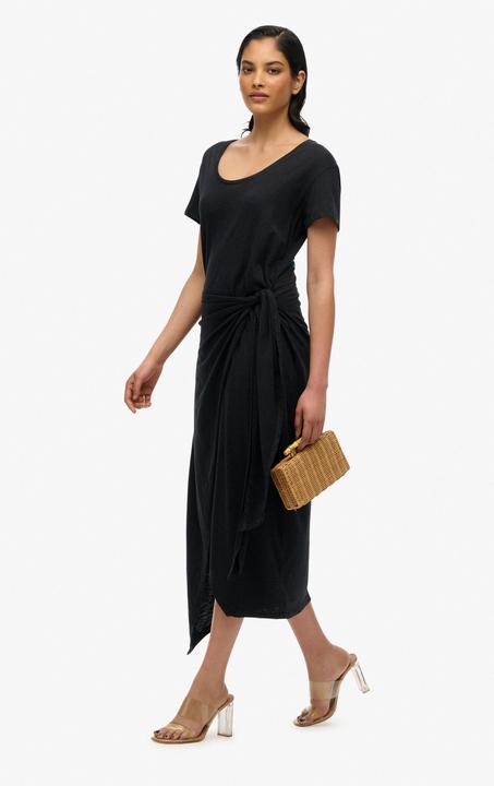Produktbild Superdry SLUB MIDI WRAP DRESS Dames Jurk (14)