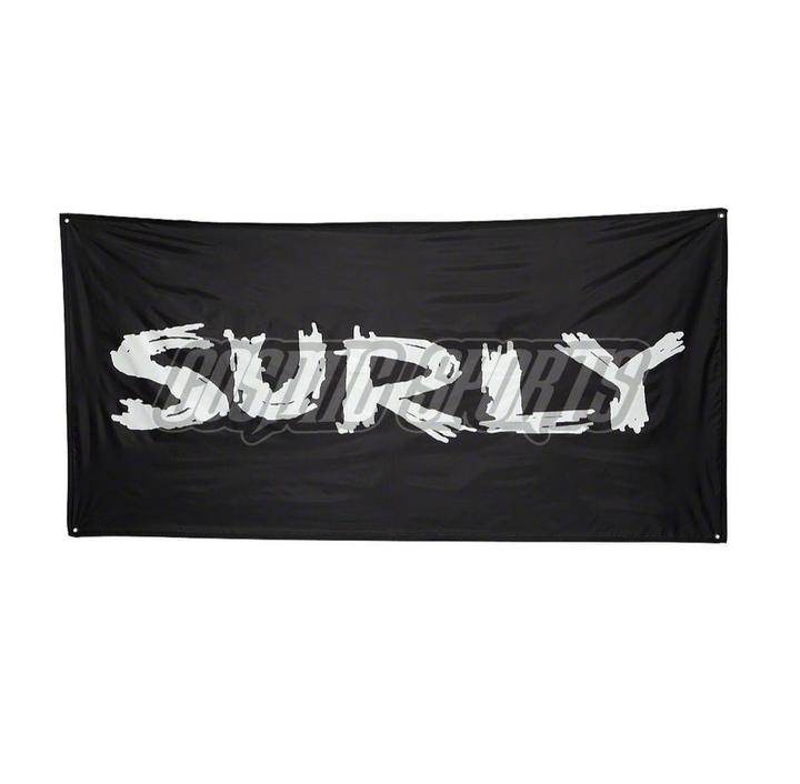 Image du produit Surly Bannière logo, 180x90cm, avec exelets, noir