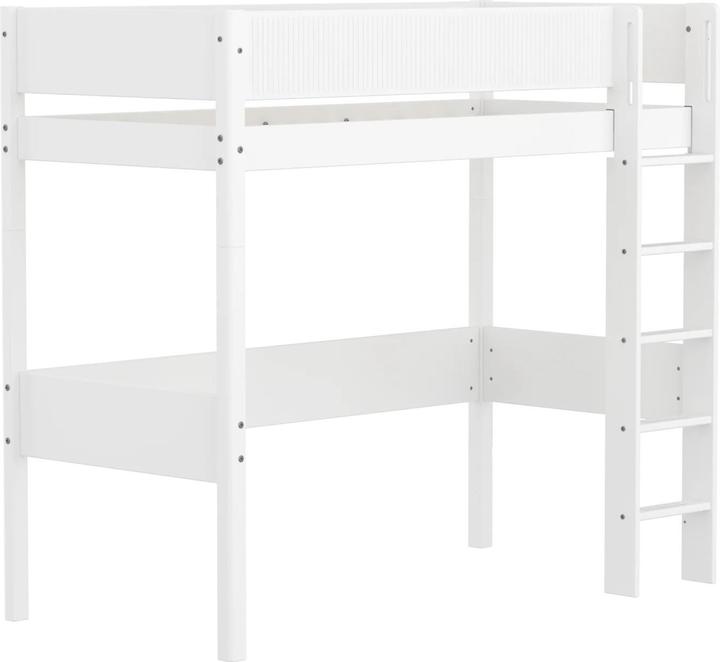 Flexa Lit surélevé White avec rainures (90 x 200 cm)