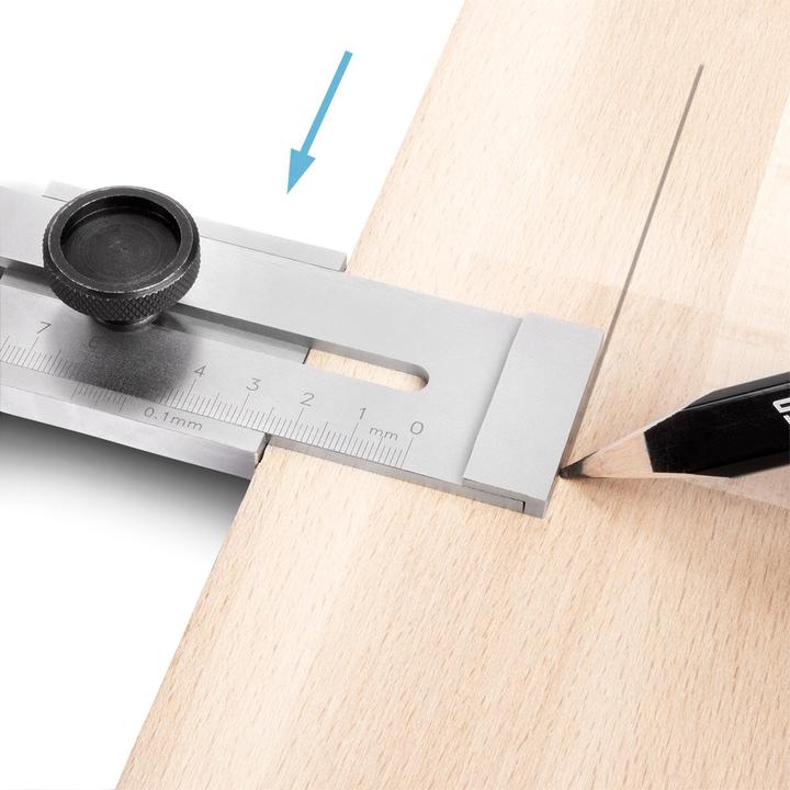 Produktbild Stahlwerk Streichmass mit 200 mm Messbereich und 0,1 mm Nonius aus Edelstahl (20 cm)