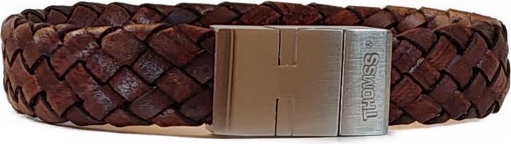 Immagine prodotto Thomss Bracciale in pelle No.14 unisex in pelle marrone e chiusura in acciaio inossidabile circonferenza (20.50 cm, Acciaio inossidabile, 100% pelle)