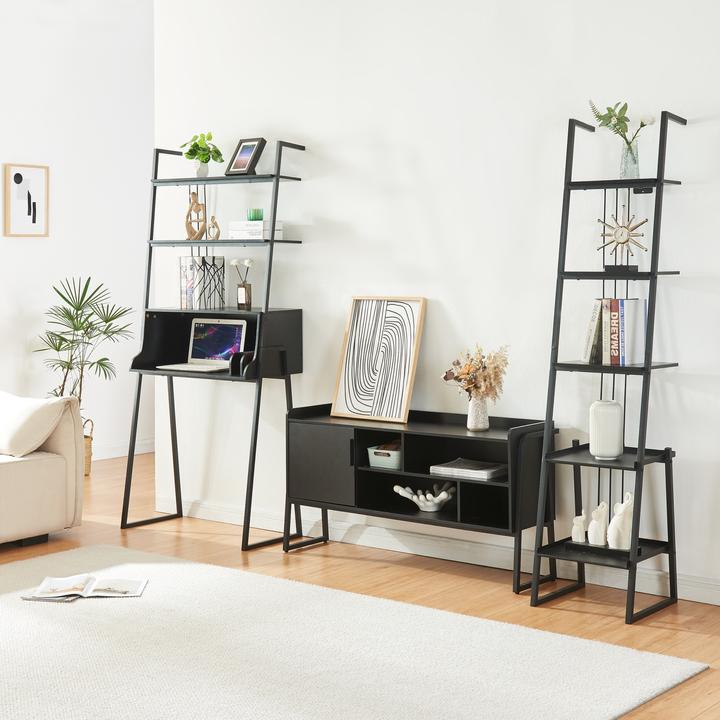 Produktbild En.Casa Möbelset Storfjord 3-tlg. 1xSchreibtisch, 1xRegal, 1xTV Schrank