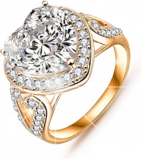 Produktbild Hermex Vergoldeter Ring RGP mit Zirkonia - Gold Gr. 54 (54, 900 Platin)