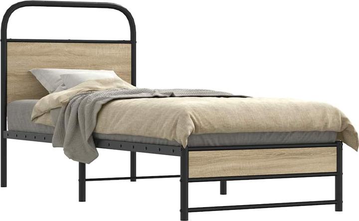 Image du produit VidaXL Cadre de lit sans matelas 90x200 cm chêne fumé bois composite (90 x 200 cm)
