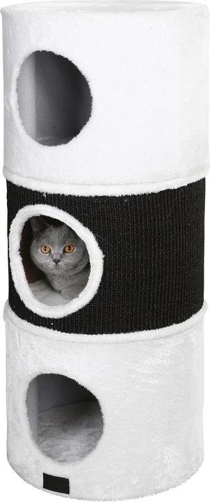 Produktbild Kerbl Kratztonne Niki ¯37,5x90cm weiss/anthrazit (90 cm, Weiss, Anthrazit)