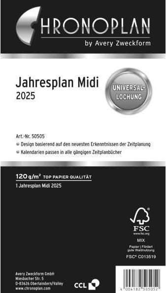 Chronoplan Annual plan Midi 2025