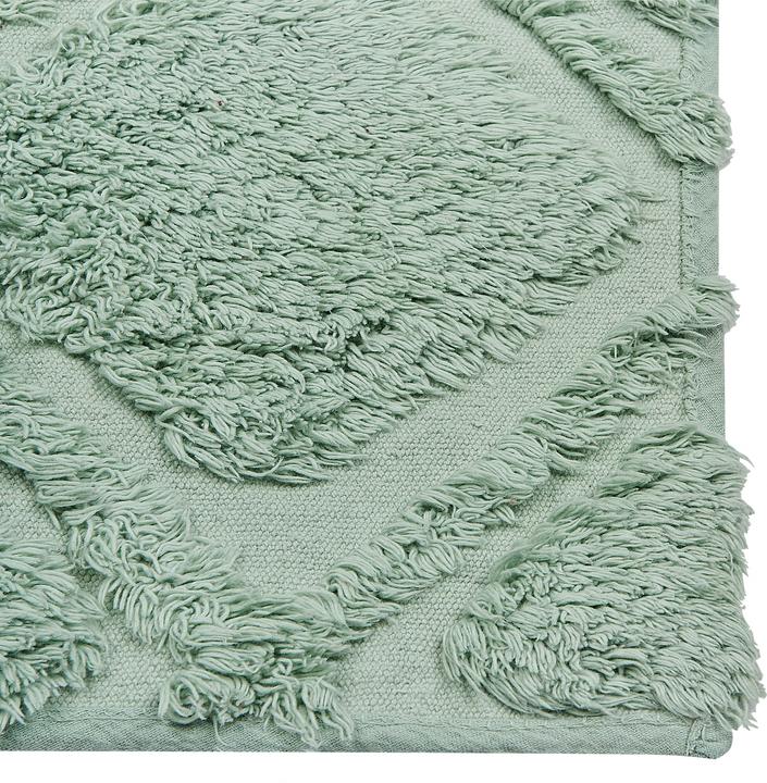 Actual product image Beliani Carpet cotton light green 80 x 150 cm geometric pattern short pile HATAY (150 x 80 cm)
