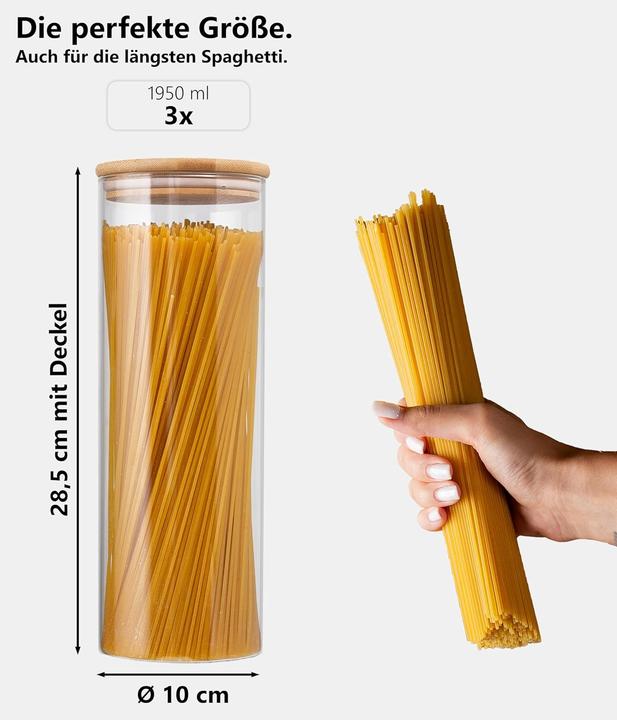 Image du produit Deco haus 3-teiliges Spaghetti Vorratsglas-Set (1950 ml) (1.95 l)