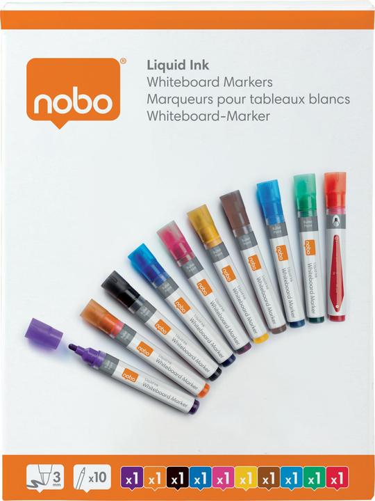 Produktbild Nobo N-Marker Viscom 3mm 1915381 (assortiert) 10 Stück (Mehrfarbig, 3 mm, 10 x)