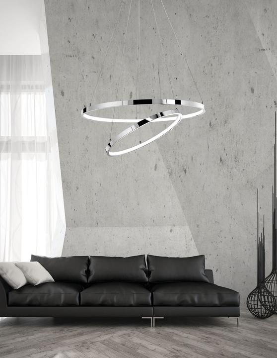 Produktbild Nova Luce ARIA LED Pendelleuchte Chrom 74W Warmweiss 120x60cm 17222003