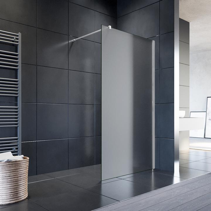 Produktbild SONNI Duschkabine eintürig, rahmenlos, begehbar, NANO behandeltes Glas 80x195 cm (160 cm, 140 cm, 195 cm)