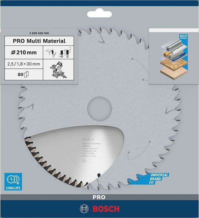 Produktbild Bosch Professional Zubehör PRO Multi Material Kreissägeblatt, 210 x 2,5 x 30 mm
