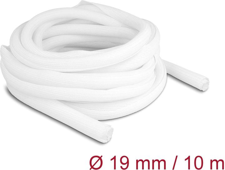 Delock Geflechtschlauch selbstschliessend 10 m x 19 mm weiss (Kabelschlauch, 1000 cm)