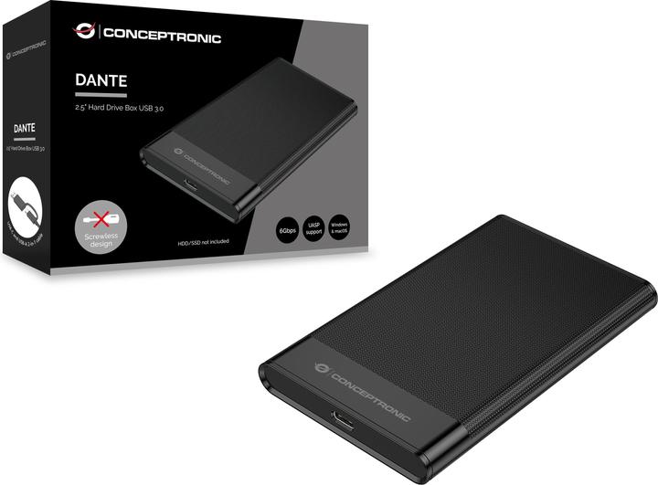 Actual product image Conceptronic HDD enclosure 2.5" SATA I-III HDD/SSD USB-A &-C (2.5")