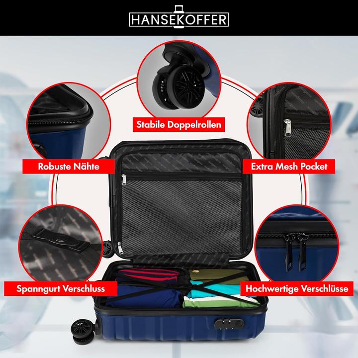 Image du produit Hansekoffer Hartschalenkoffer mit Rollen und Zahlenschloss (70 l, M (50 - 90l))