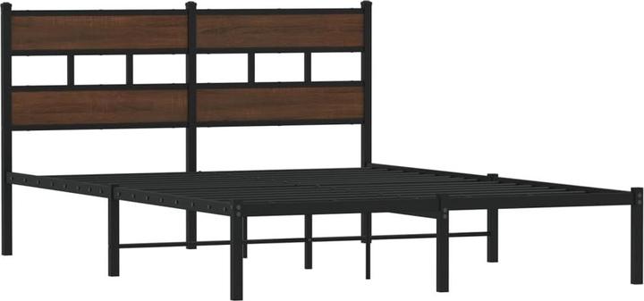 Immagine prodotto VidaXL Struttura letto con testiera in metallo letto matrimoniale in rovere marrone 180x200cm (180 x 200 cm)