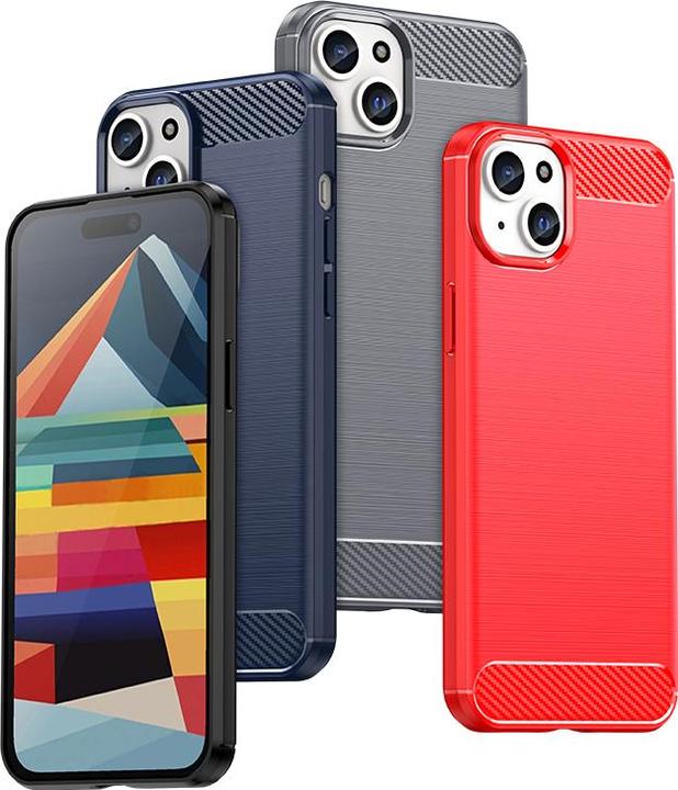 Produktbild Hurtel Flexible Carbon-Musterhülle für iPhone 15 Plus Carbon Case – Blau (Apple iPhone 15 Plus)