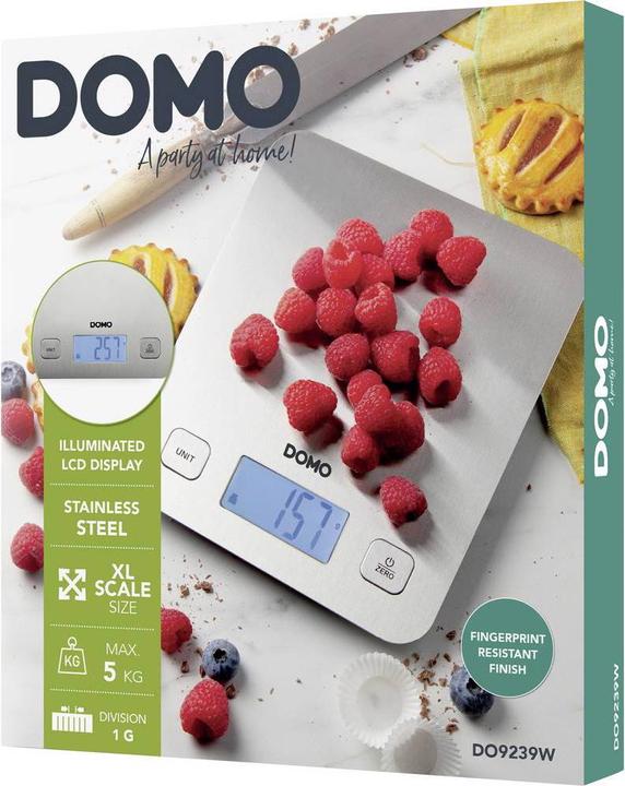 Immagine prodotto Domo DO9239W. Tipo: Bilancia elettronica da cucina, Capacità massima di peso: 5 kg, Precisione: 1 g.