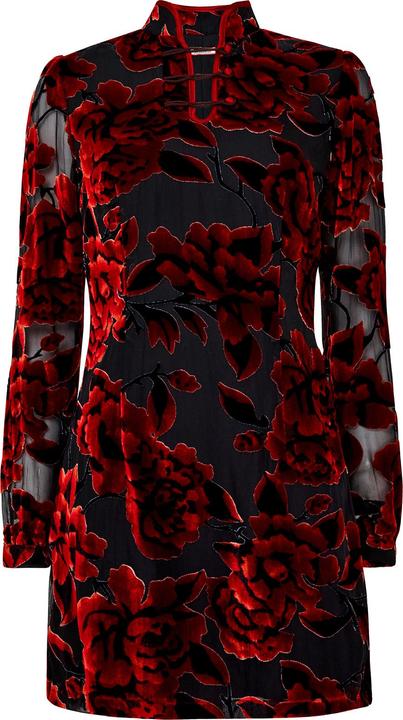 Joe Browns Floral High Neck Devoré Mini Dress (46)