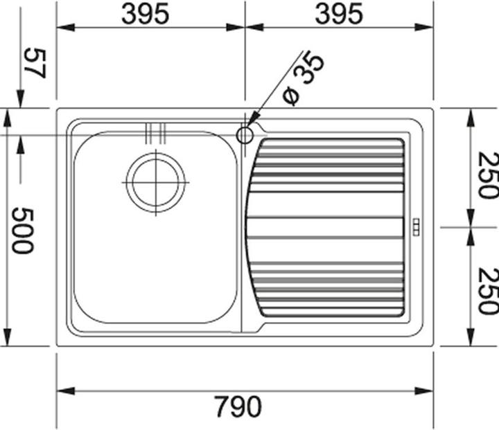 Actual product image Franke Einbauspüle aus Stahl Logica, Abtropffläche links (Top-mounted sink, 50 cm, 79 cm)