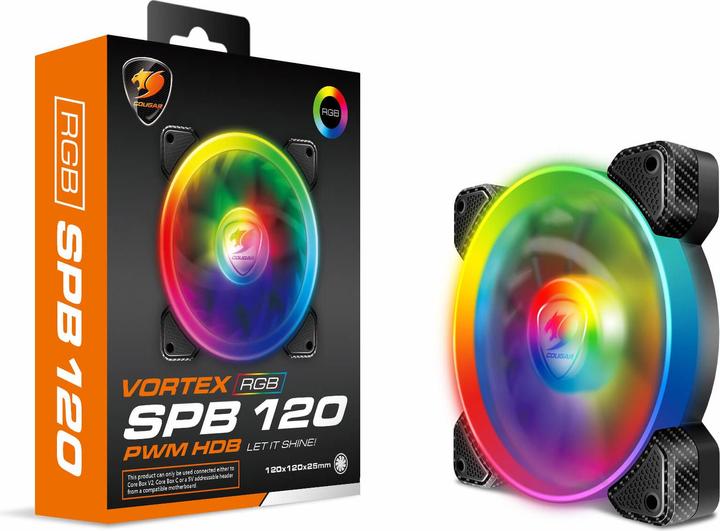 Produktbild Cougar Gaming VORTEX RGB SPB 120 Cooling Fan Computergehäuse Kühler 12 cm Schwarz