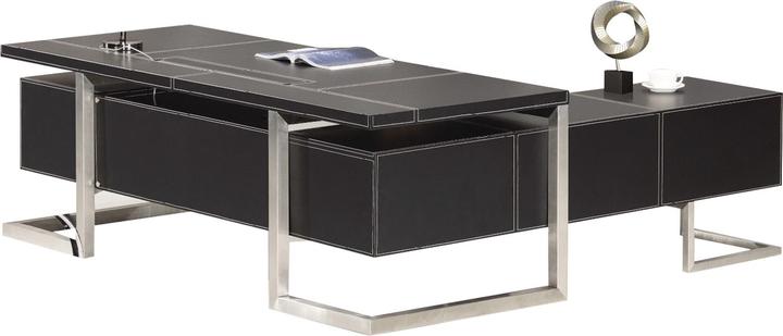 Actual product image Jet-Line Chef Desk Venice Left Black Office Furniture Angle Desk Stainless Steel High Quality