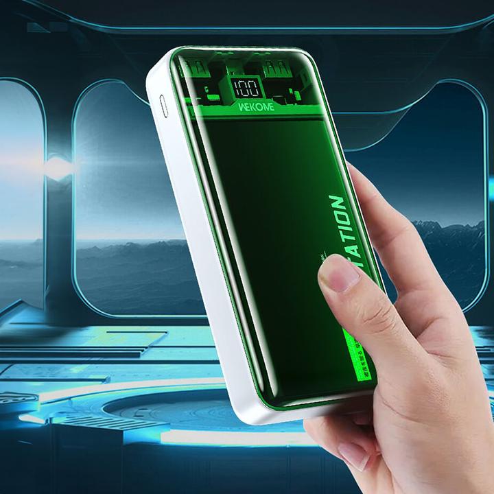 Immagine prodotto Wekome WP-351 Vanguard-Serie – Powerbank 20000 mAh PD 20 W + QC 22,5 W (grün/transparent) (20000 mAh)