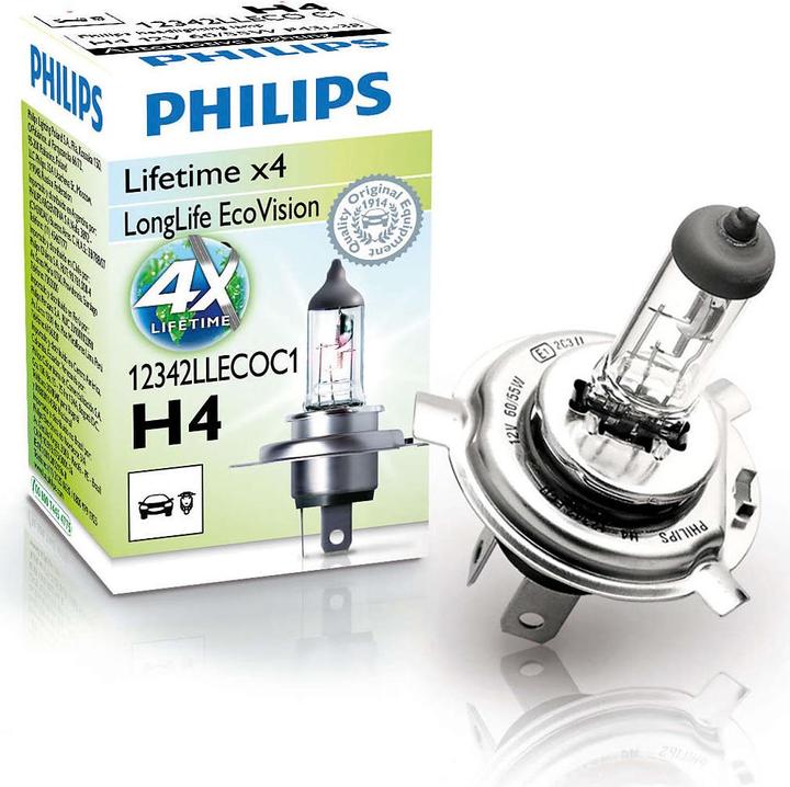 Actual product image Philips H4 LongLife EcoVision (H4)
