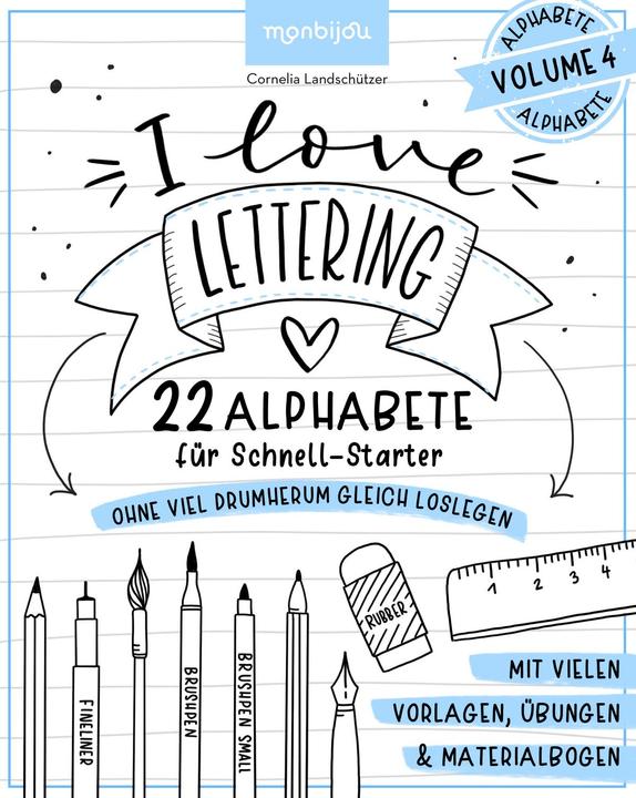 Productafbeelding monbijou - Handlettering Schnellstartblock Vol 4 (Alphabet (Duits, Cornelia Landschützer, 2023)
