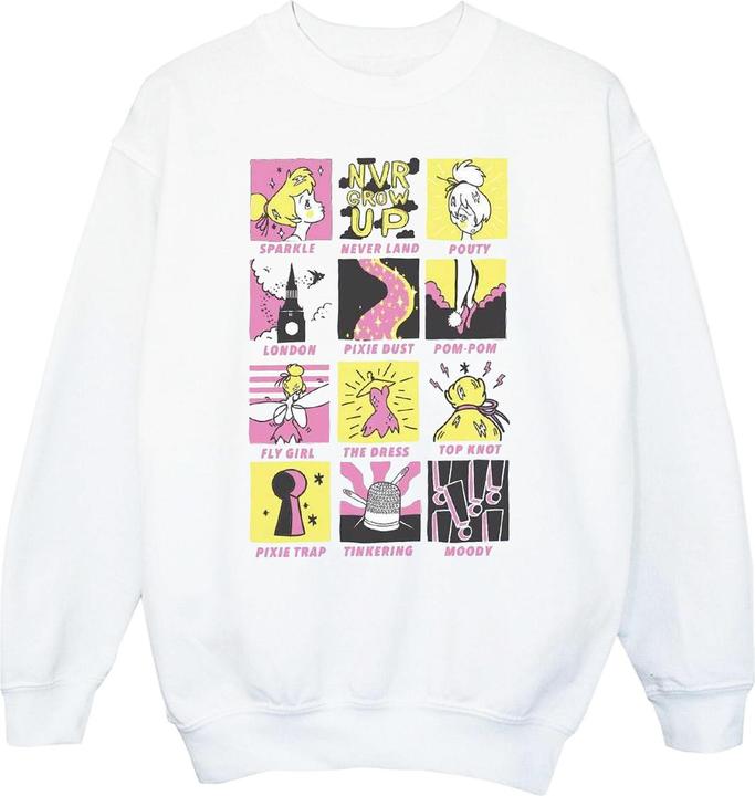 Actual product image Disney Womens/Ladies Tinkerbell Squares Sweatshirt (XXL)