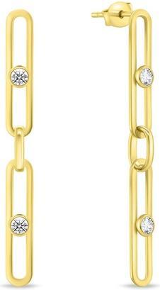 Image du produit Brilio Silver - Boucles d'oreilles stylées plaquées or avec zircons EA1001Y