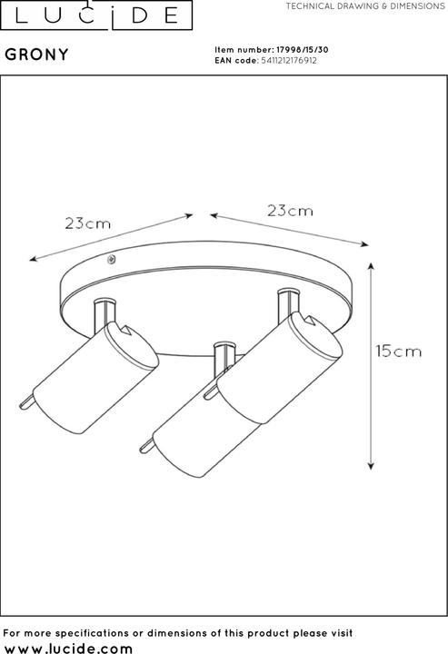 Image du produit Lucide Grony (1050 lm, GU10)