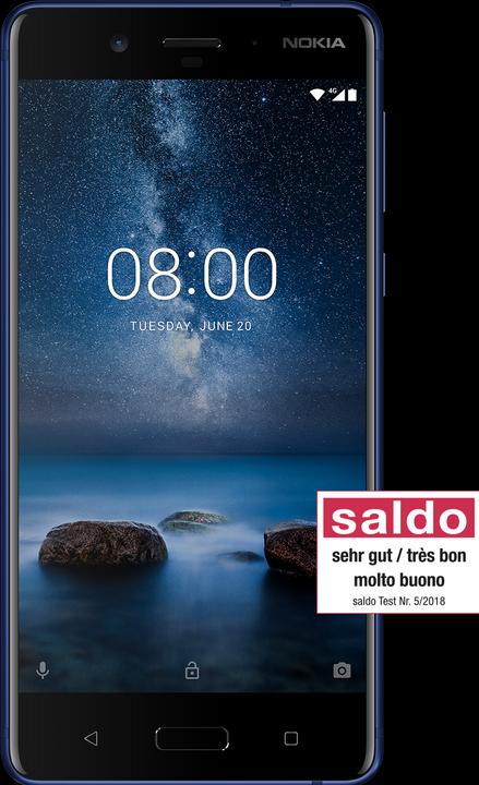 Nokia 8 (64 GB, Tempered Blue, 5.30", Single SIM, 13 Mpx, 4G)